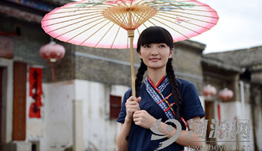 “中國最美客家妹”鐘彩媚受我司邀請在河源拍鏡